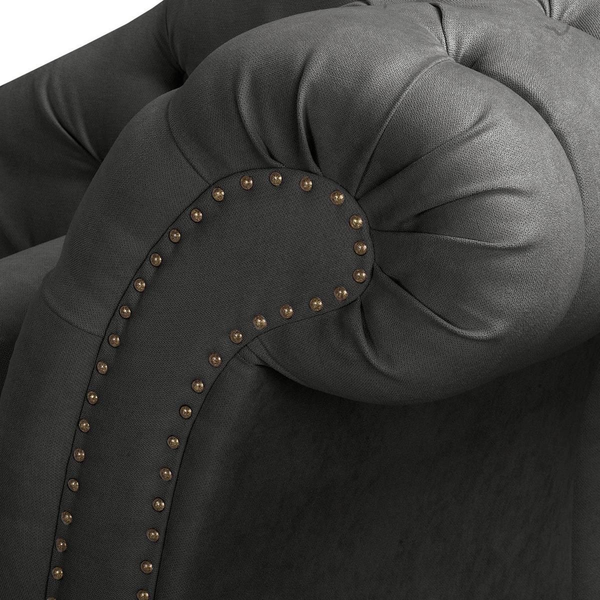 Récamiere Pako Dunkelgrau B: 185cm - Dunkelgrau/Braun, Design, Textil (185/93/75cm) - Livetastic