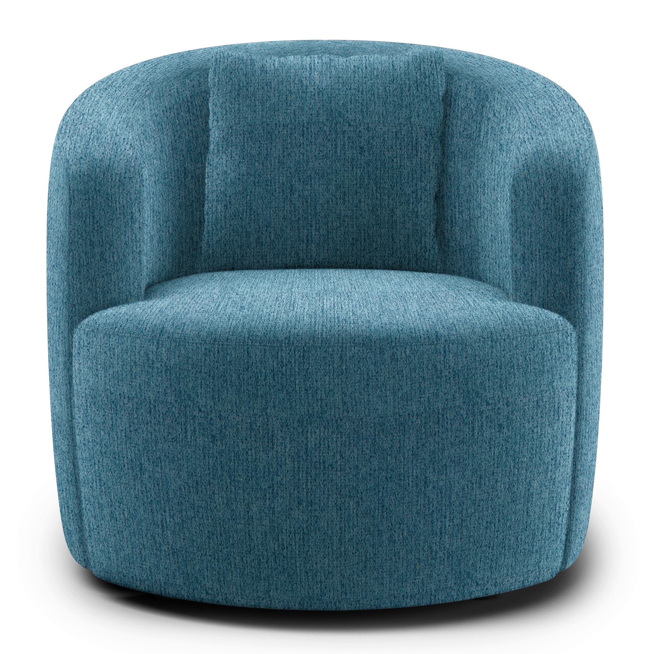Polstersessel Pina Blau Chenille - Blau/Schwarz, Design, Textil (81/74/81cm) - Livetastic