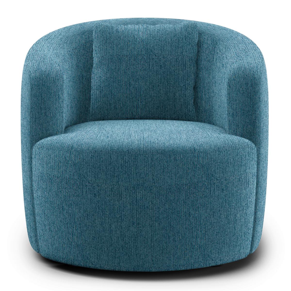 Polstersessel Pina Blau Chenille - Blau/Schwarz, Design, Textil (81/74/81cm) - Livetastic