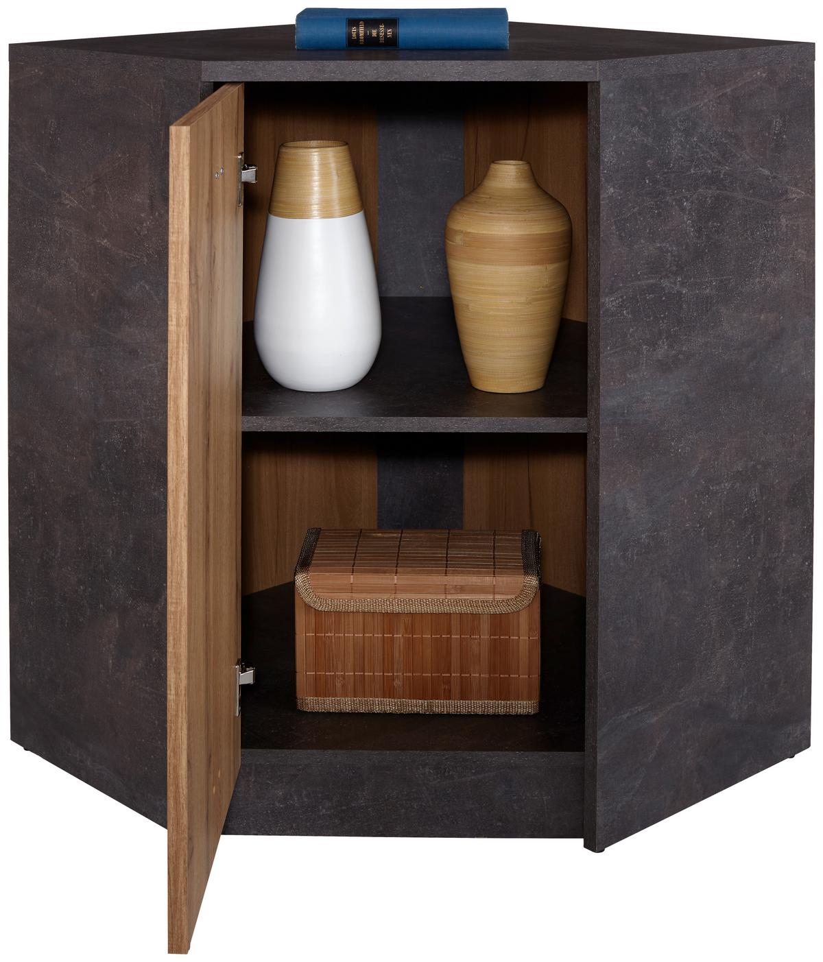 Kommode B: 60,9 Cm 4-you, Beton Optik/wotan Eiche Dekor - Eichefarben/Grau, MODERN, Holzwerkstoff (60,9/85,4/60,9cm)