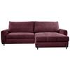 Ecksofa Naomi Bordeaux/Schwarz, 265 cm - Bordeaux/Schwarz, Design, Textil (265/162cm) - MID.YOU