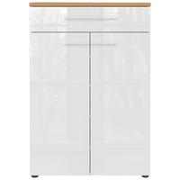 Schuhschrank Aledo Weiß B: 75 cm - Eichefarben/Weiß, MODERN, Holzwerkstoff (75/110/41cm) - Germania