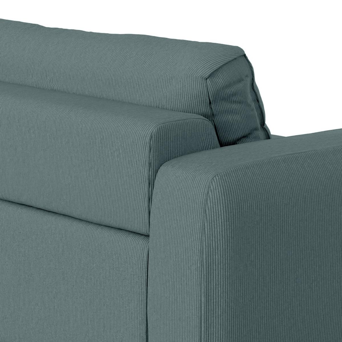 Bigsofa Bourbon, Blaugrau B: 264 Cm - Blaugrau/Schwarz, MODERN, Textil (264/84/125cm) - Trendmanufaktur