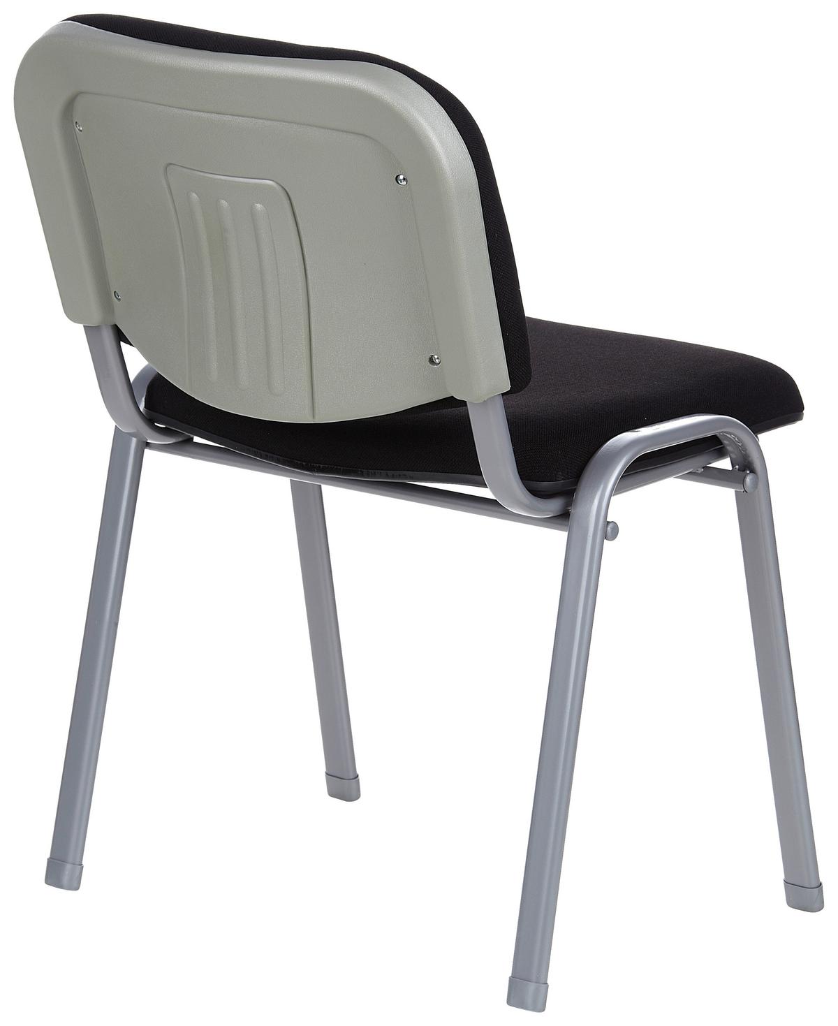 Besucherstuhl Xt 600 Schwarz Stapelbar - Silberfarben/Schwarz, Basics, Textil/Metall (58/84/48cm) - MID.YOU