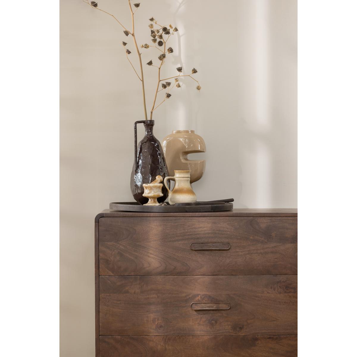 Kommode Liya Dunkelbraun B: 90 Cm - Dunkelbraun, Design, Holz (90/90/50cm) - Livetastic