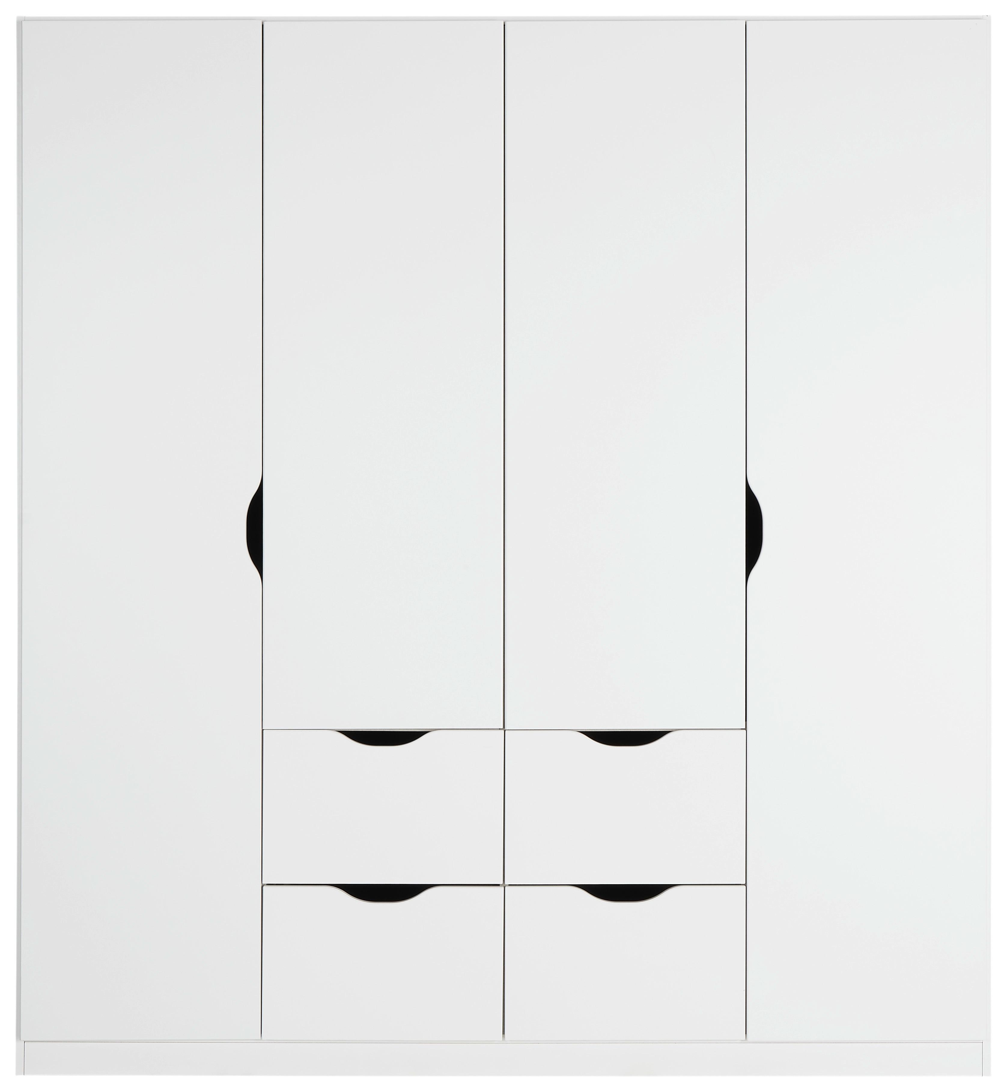 Šatní skříň s otočnými dveřmi White, bílá - bílá, Konvenční, kompozitní dřevo (181/197/54cm)