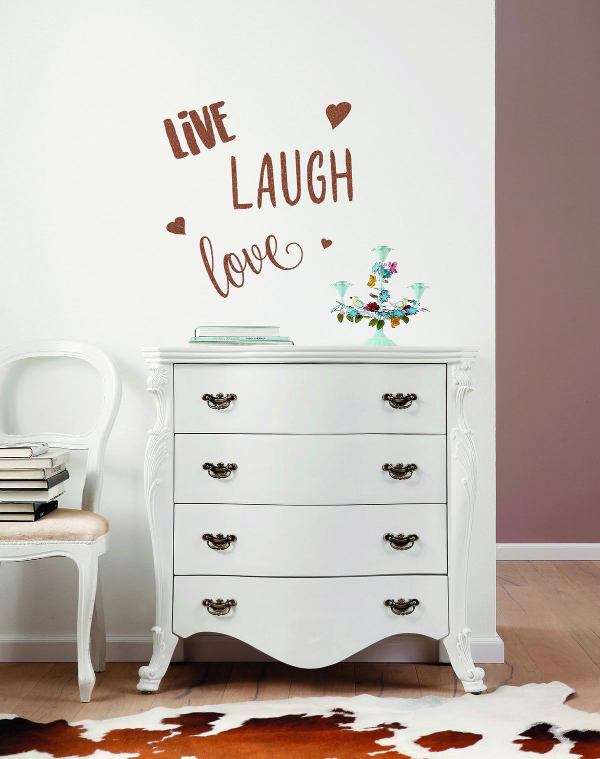 Wandtattoo Live Laugh Love - Multicolor, Basics, Kunststoff (50/70cm) - Komar