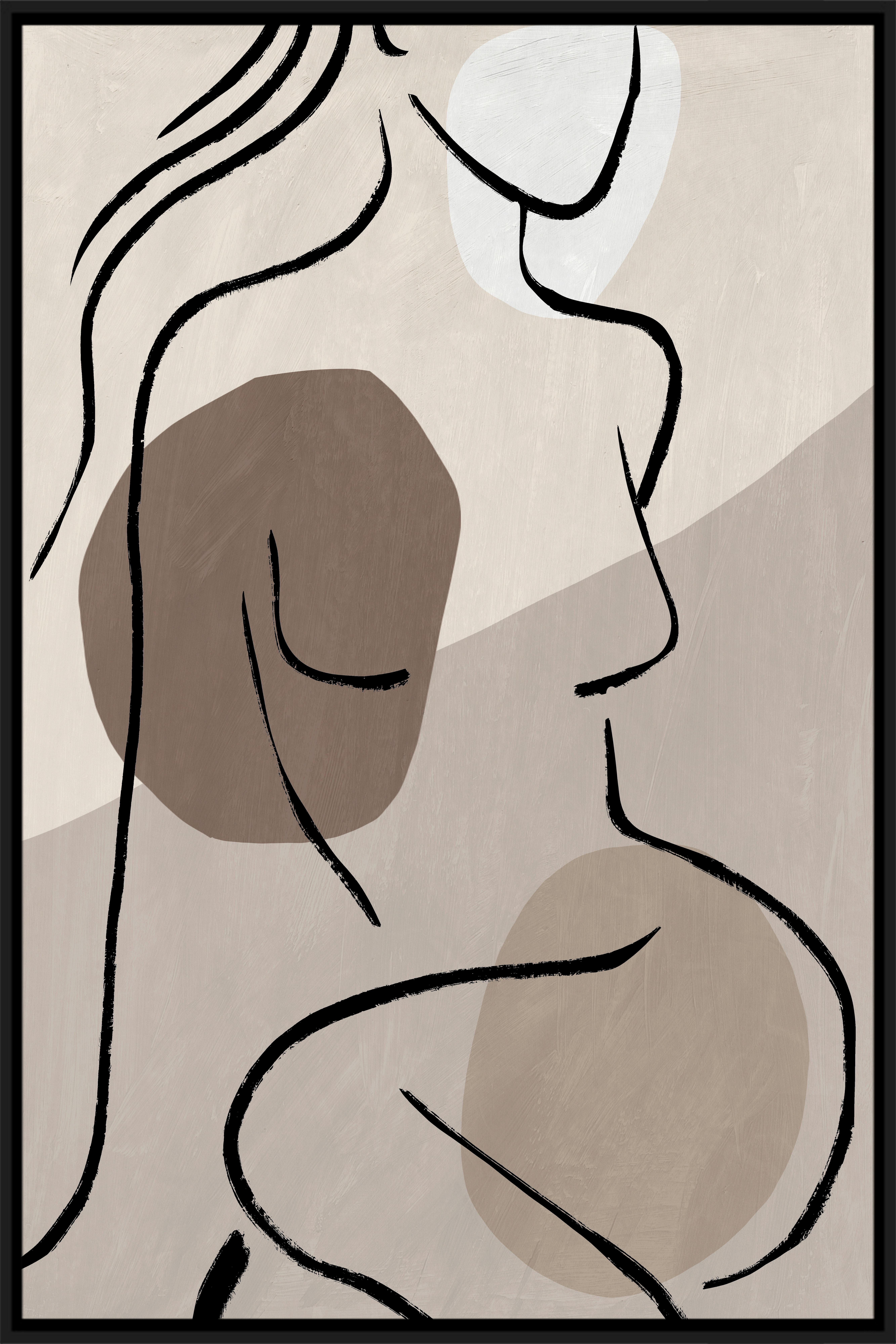 Obraz na plátně LOTTA, 60x90cm - černá/hnědá, Moderní, kompozitní dřevo/textil (60/90cm) - Premium Living