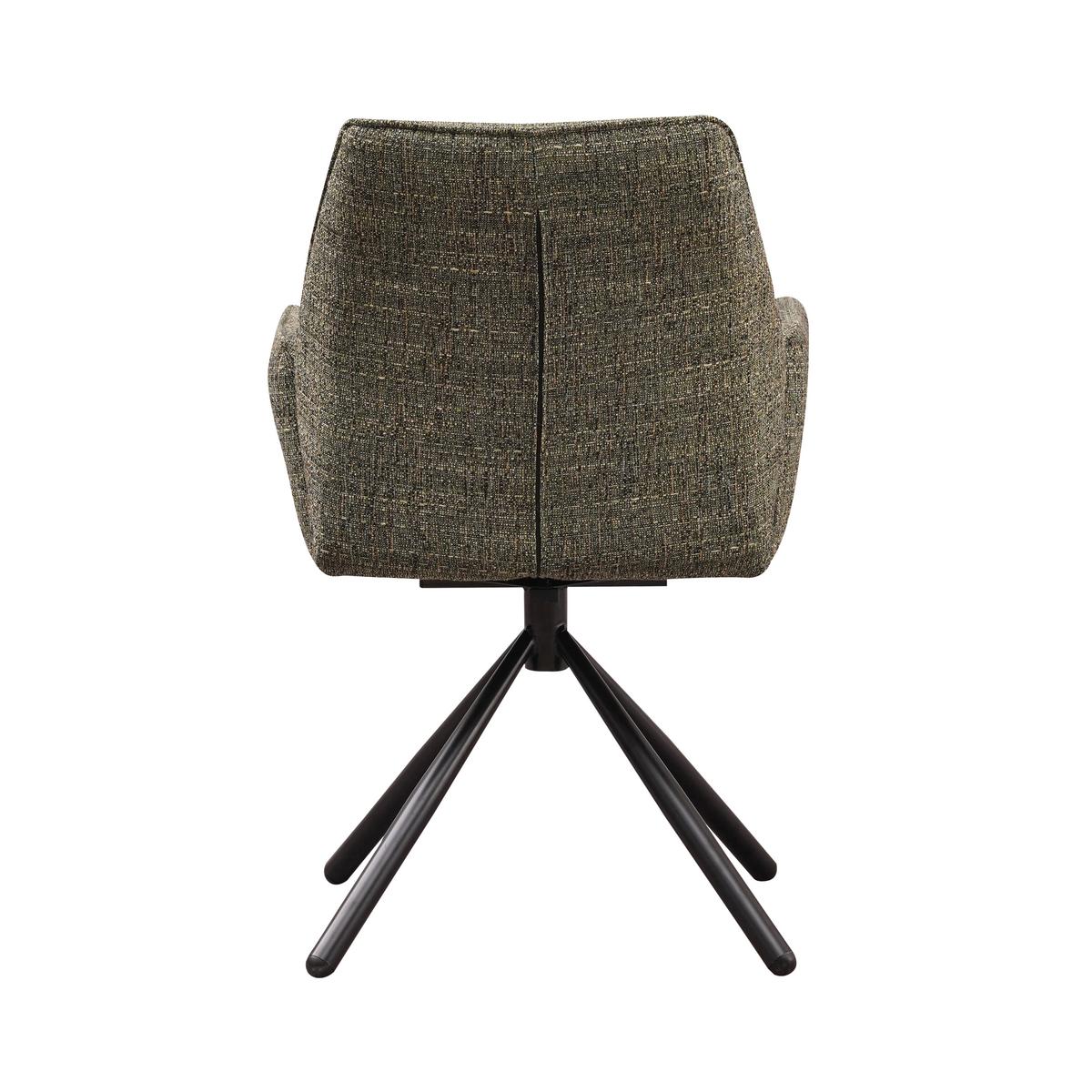 Armlehnstuhl-Set Donny Grün B: 57,5 cm - Schwarz/Grün, MODERN, Textil/Metall (57,5/92/52cm) - MID.YOU