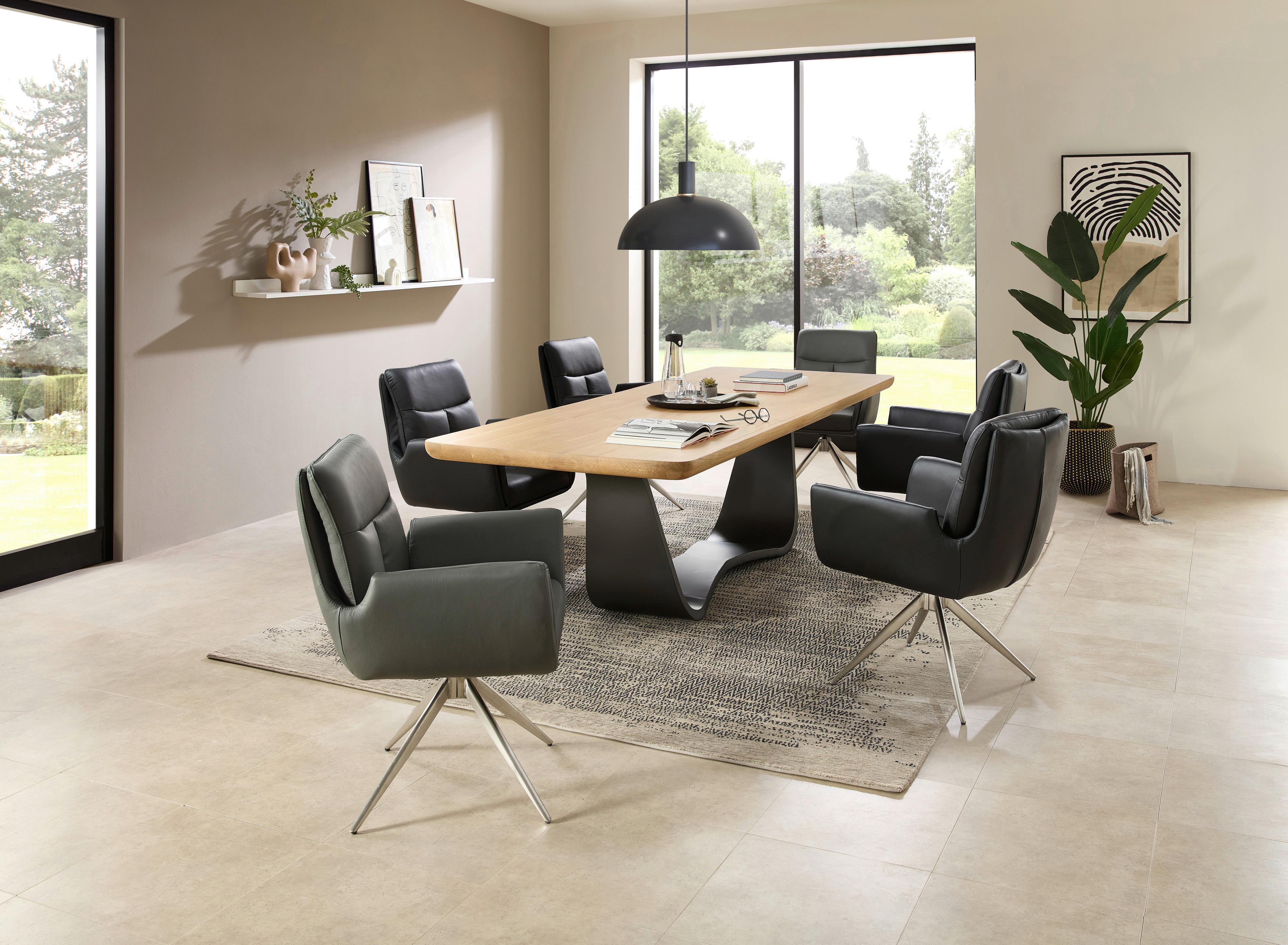 Esstisch Akela Anthrazit/eichefarben - Eichefarben/Anthrazit, MODERN, Holz/Metall (260/100/75cm) - Livetastic