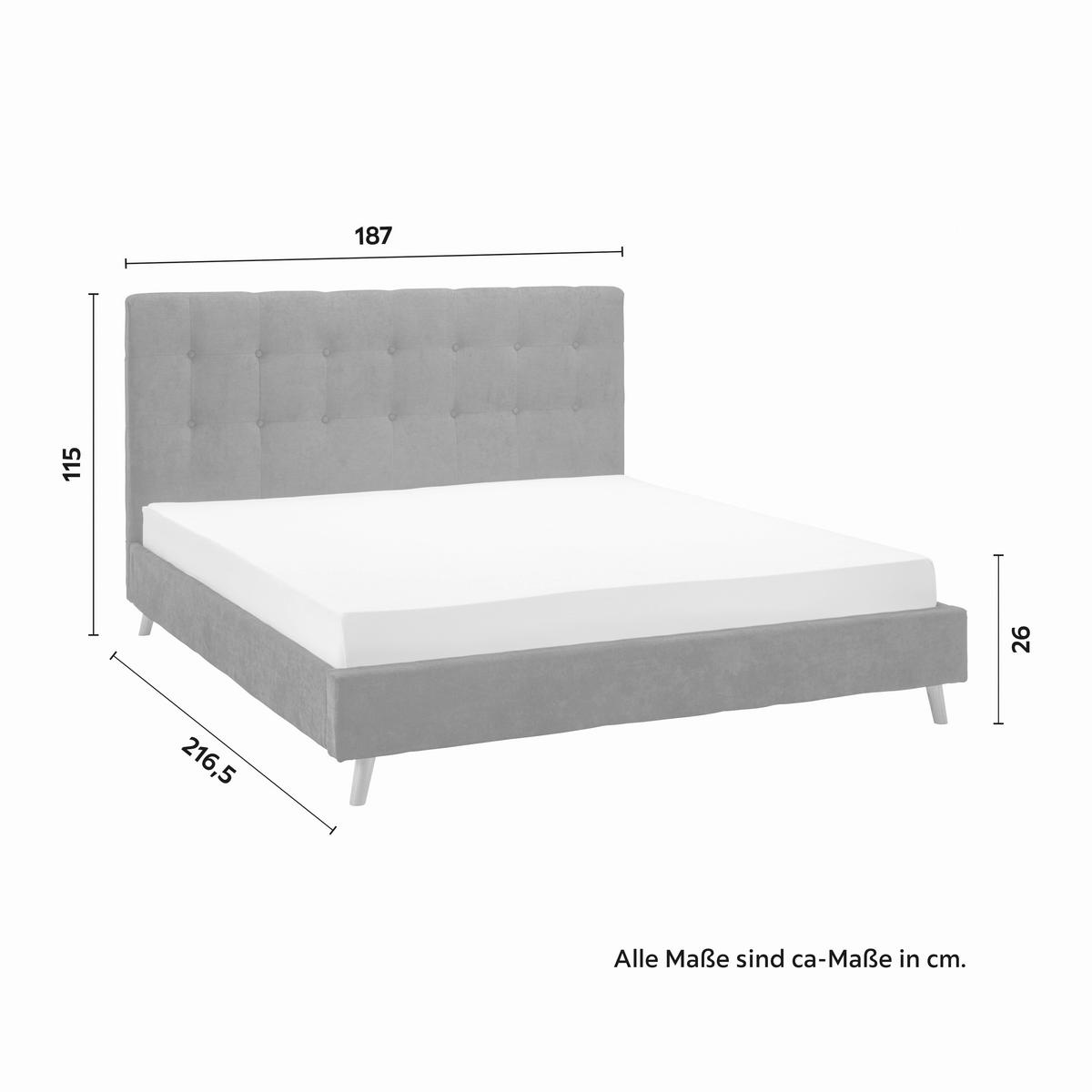 Čalúnená posteľ RONJA čiera - čierna/prírodná farba, Modern, kov/drevo (180/200cm) - Bessagi Home