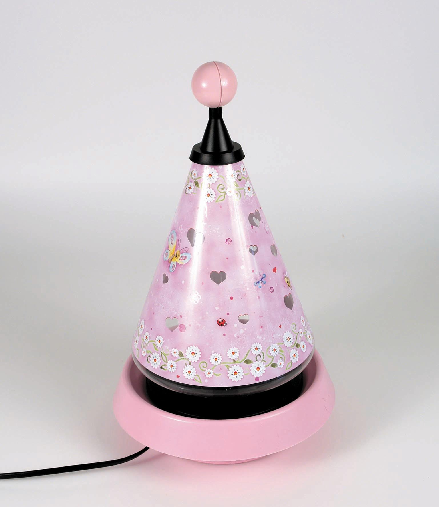 Tischlampe Carousel Margeriten Mulitcolor/Rosa für Kinder
