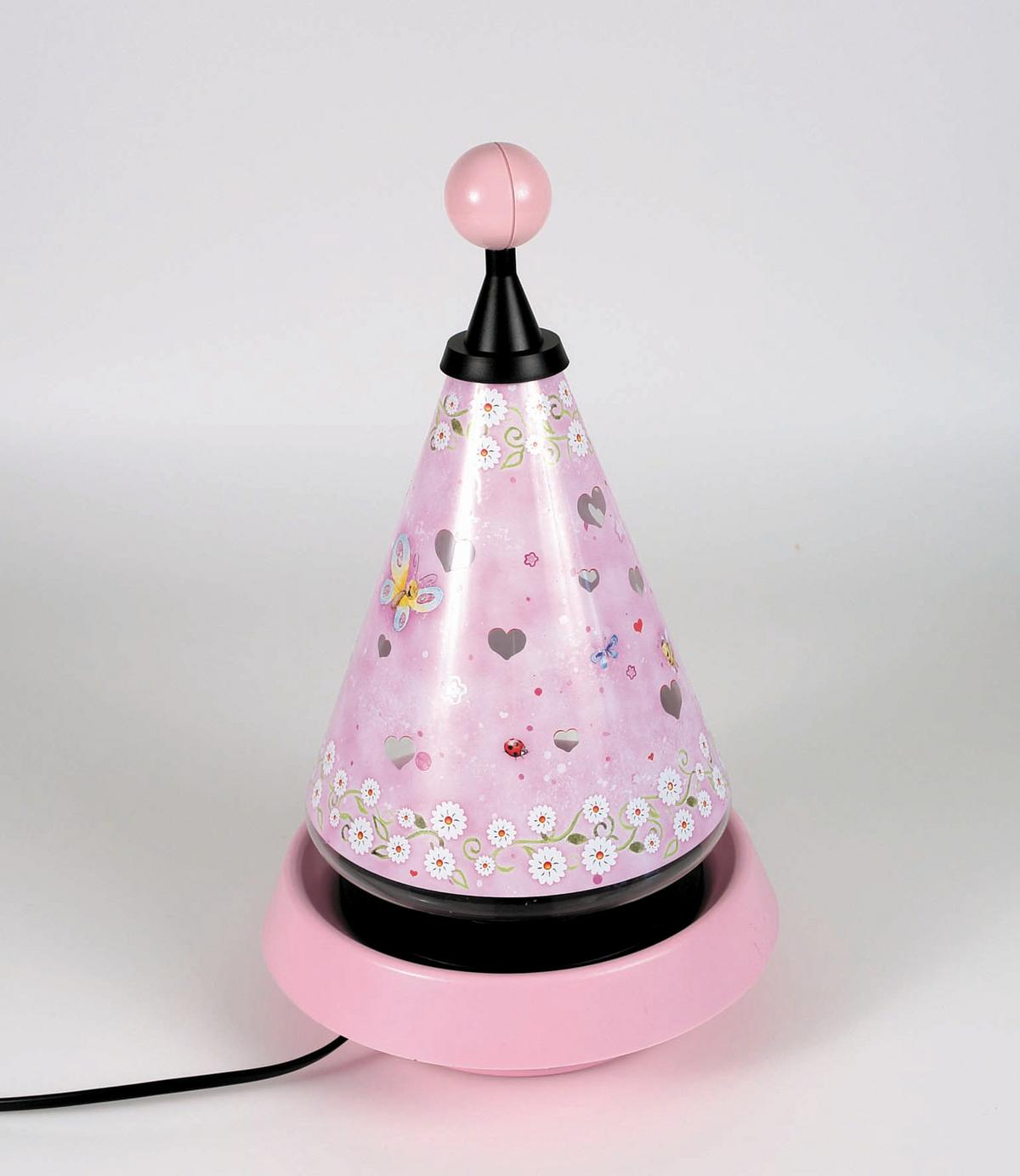 Tischlampe Carousel Margeriten Mulitcolor/rosa Für Kinder - Multicolor/Rosa, Design, Kunststoff (21/35cm) - Niermann