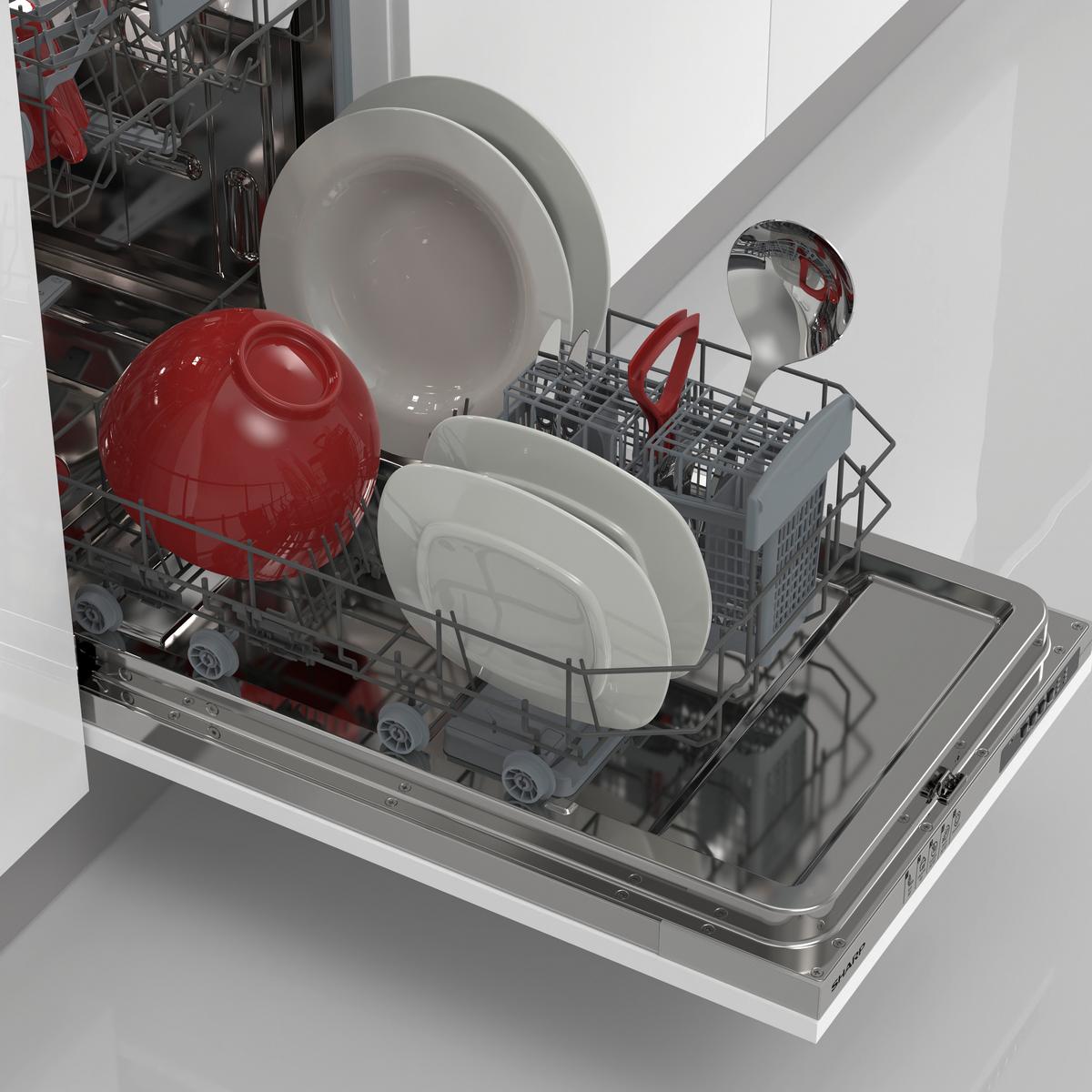 Einbau-geschirrspüler Hf 3c7low B: 45 Cm Vollintegriert - Basics, Kunststoff/Metall (45/82/55cm) - Sharp