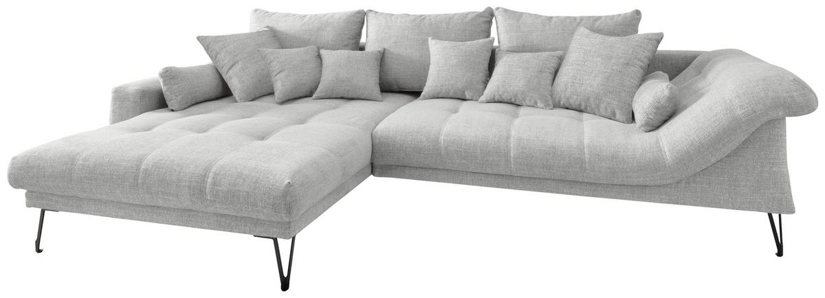 Ecksofa Garda, Weiß S: 192x310 Cm - Schwarz/Weiß, KONVENTIONELL, Textil (192/310cm) - Livetastic