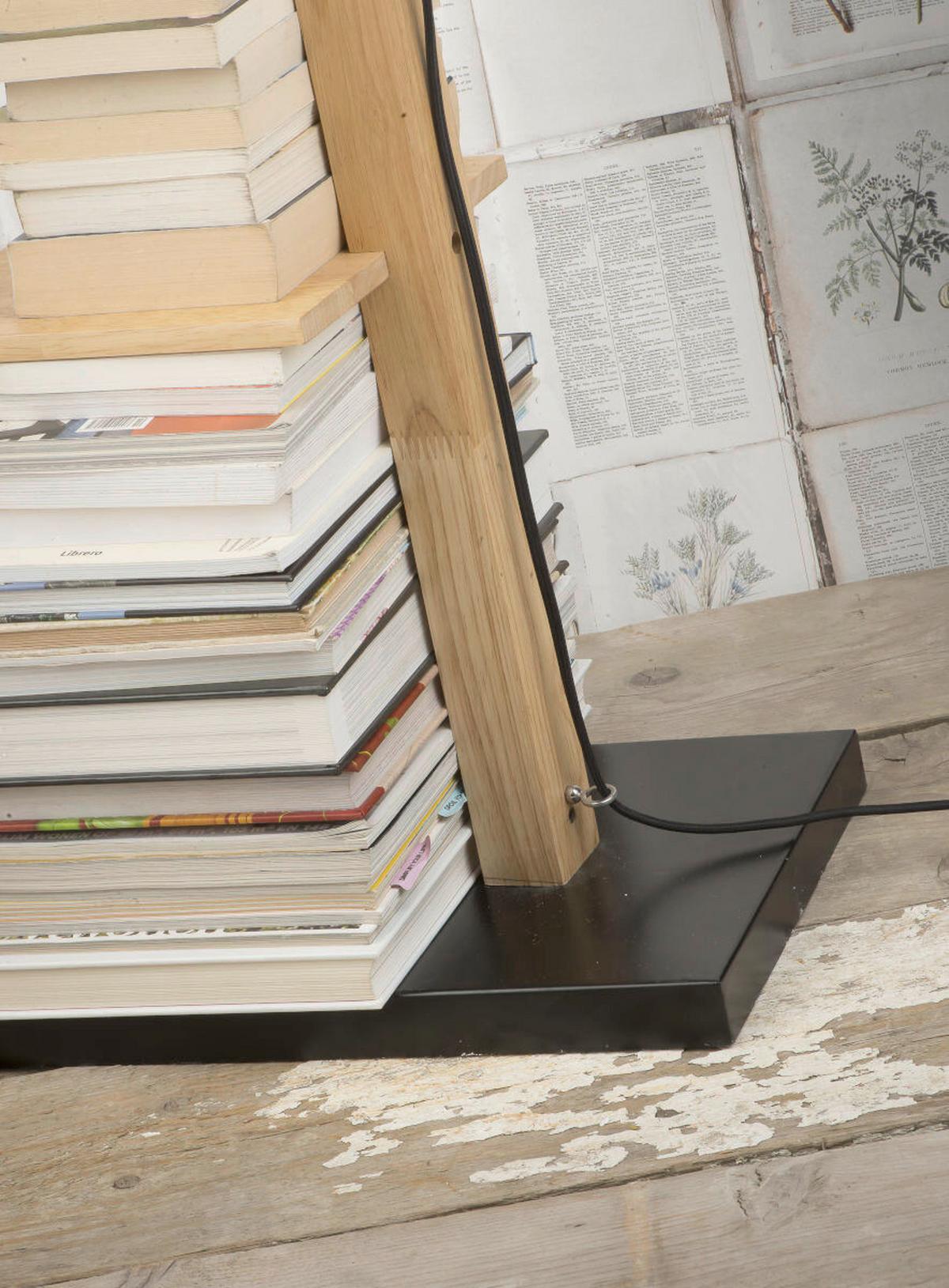 Stehlampe Holz Cambridge dimmbar Schwarz/Braun - Schwarz, Design, Holz/Metall (30/168/49cm) - It's about Romi