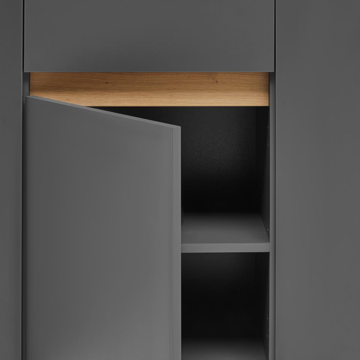 ŠIROKÁ KOMODA PEPE -EXKLUSIV- - černá/barvy grafitu, Moderní, kompozitní dřevo/plast (135/90/40cm) - Mömax