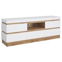 TV-Element Calabria Weiß/Eiche Dekor B: 180,2 cm - Eichefarben/Weiß, Trend, Holzwerkstoff (180,2/68/45cm)