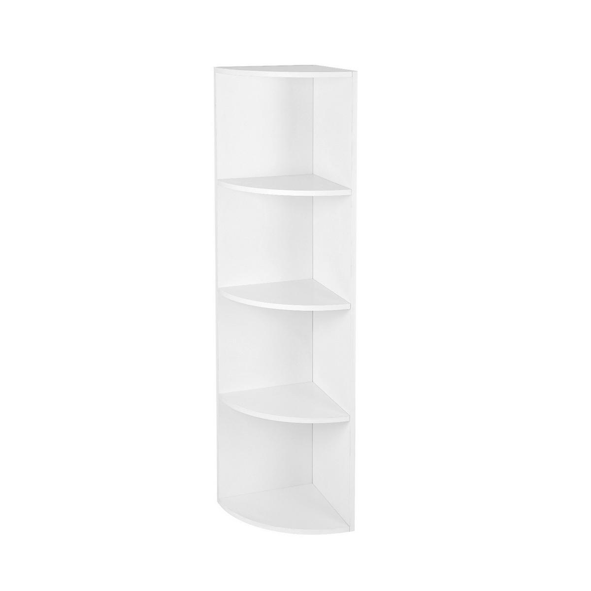 Eckregal mit 4 Fächern B: 30 cm, Weiß - Weiß, Basics, Holzwerkstoff (30/129,5/30cm) - Boxxx