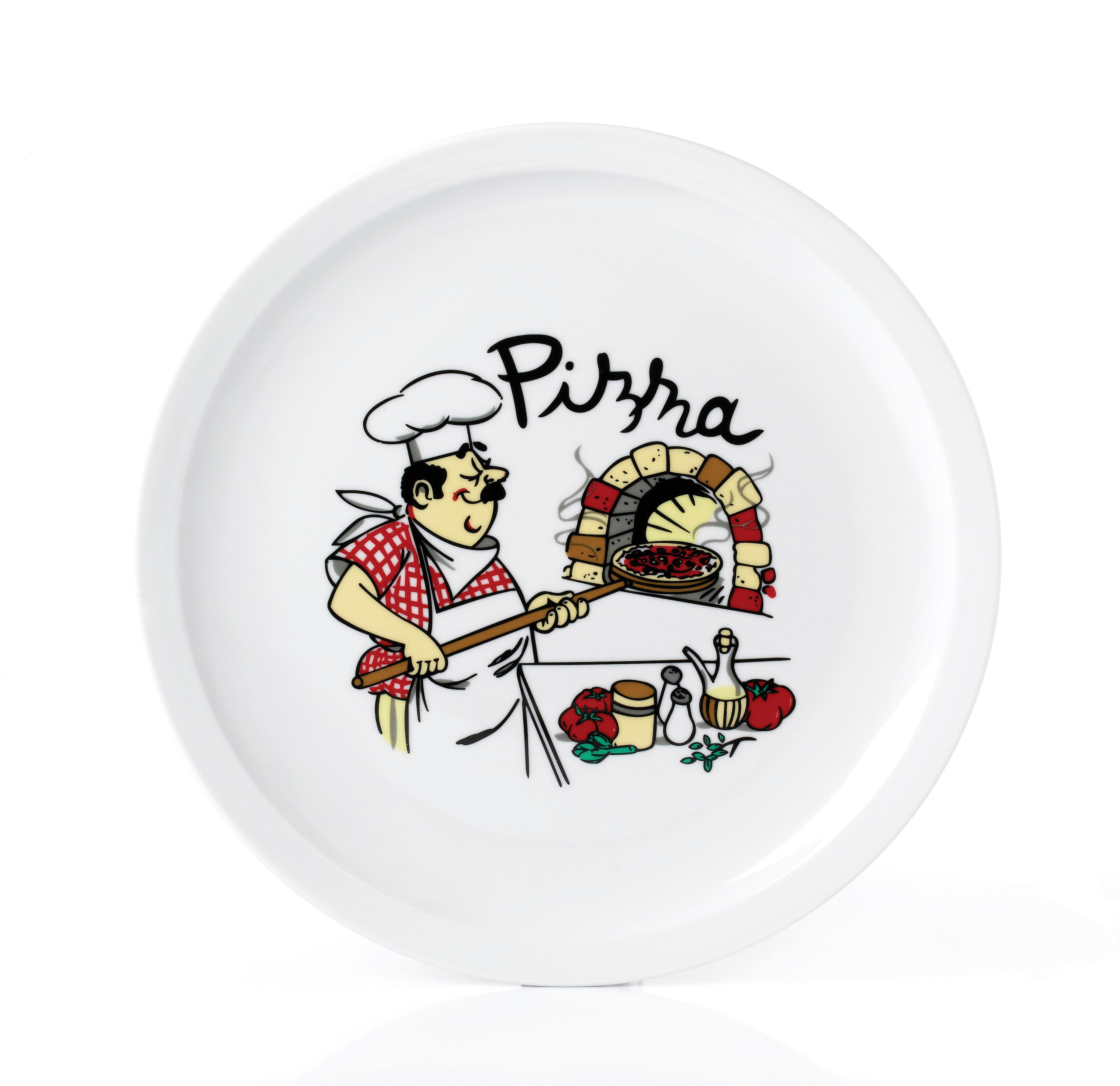 Pizzateller Weiß, Bunt D: 30 cm - Multicolor/Weiß, KONVENTIONELL, Keramik (30cm) - Van Well