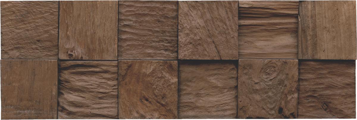 Wandverkleidung Teak Classic Cube Sulavesi - Dunkelbraun, Basics, Holz (55.2/18.4/2cm)