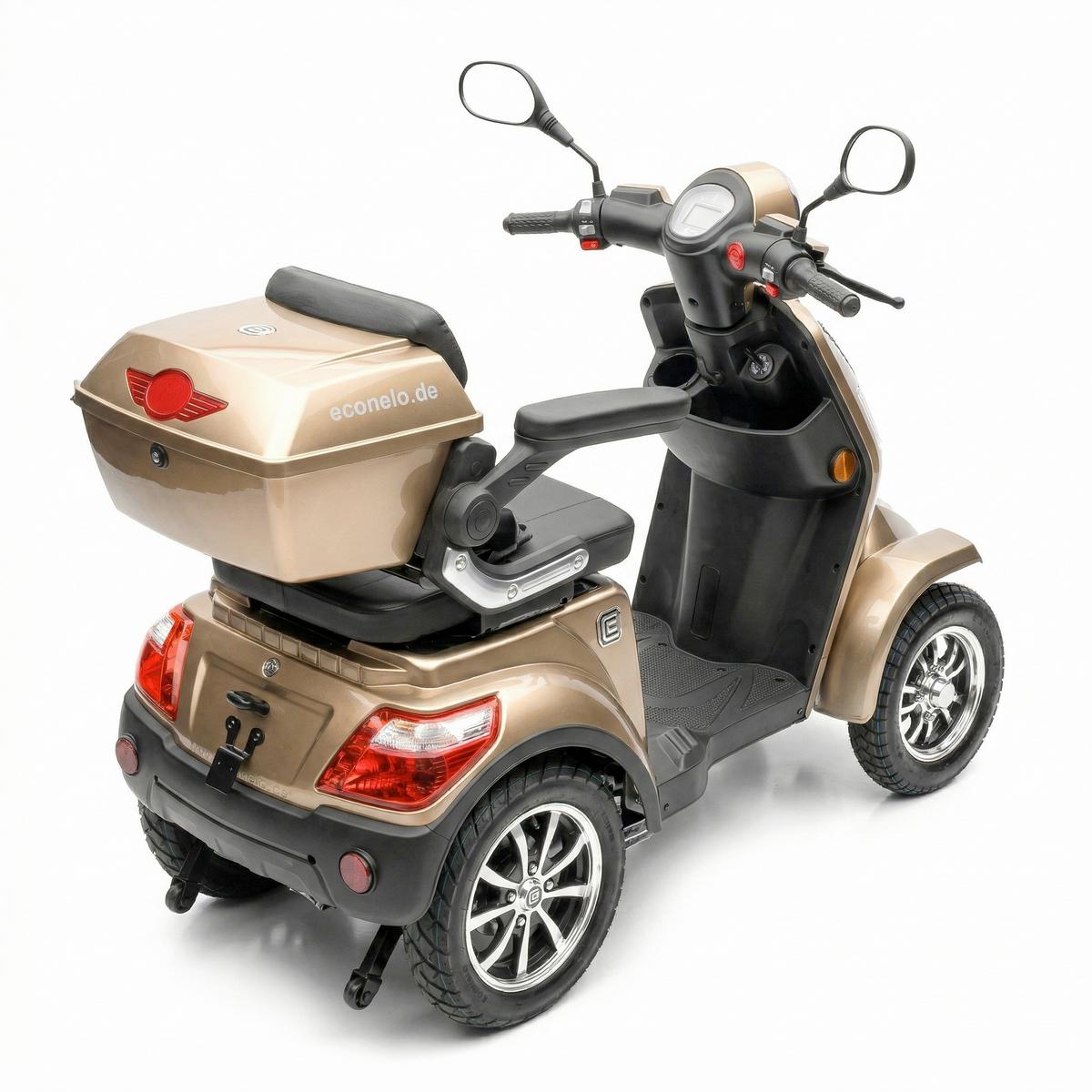 E-Seniorenmobil YOGI-IQ Blei-Akku, 3-Rad, 1000W - Cognac, Basics, Kunststoff/Metall (152/67/102cm)