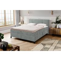Boxbett Mit Topper & Bettkasten 180x200 Haga - Schwarz/Grau, MODERN, Holz/Kunststoff (180/200cm) - MID.YOU