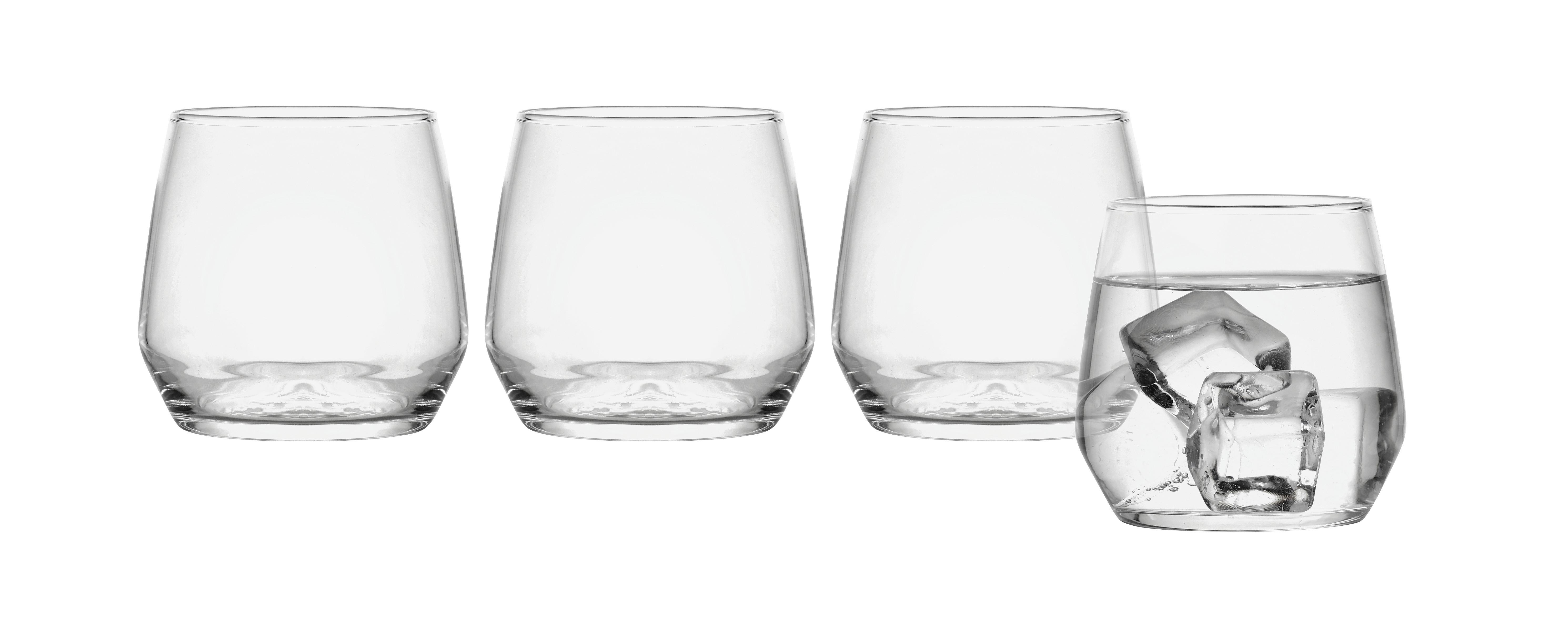 Wasserglas Iskandar 4er-Set, Je ca. 370 ml - Klar, MODERN, Glas (0,37l) - Luca Bessoni