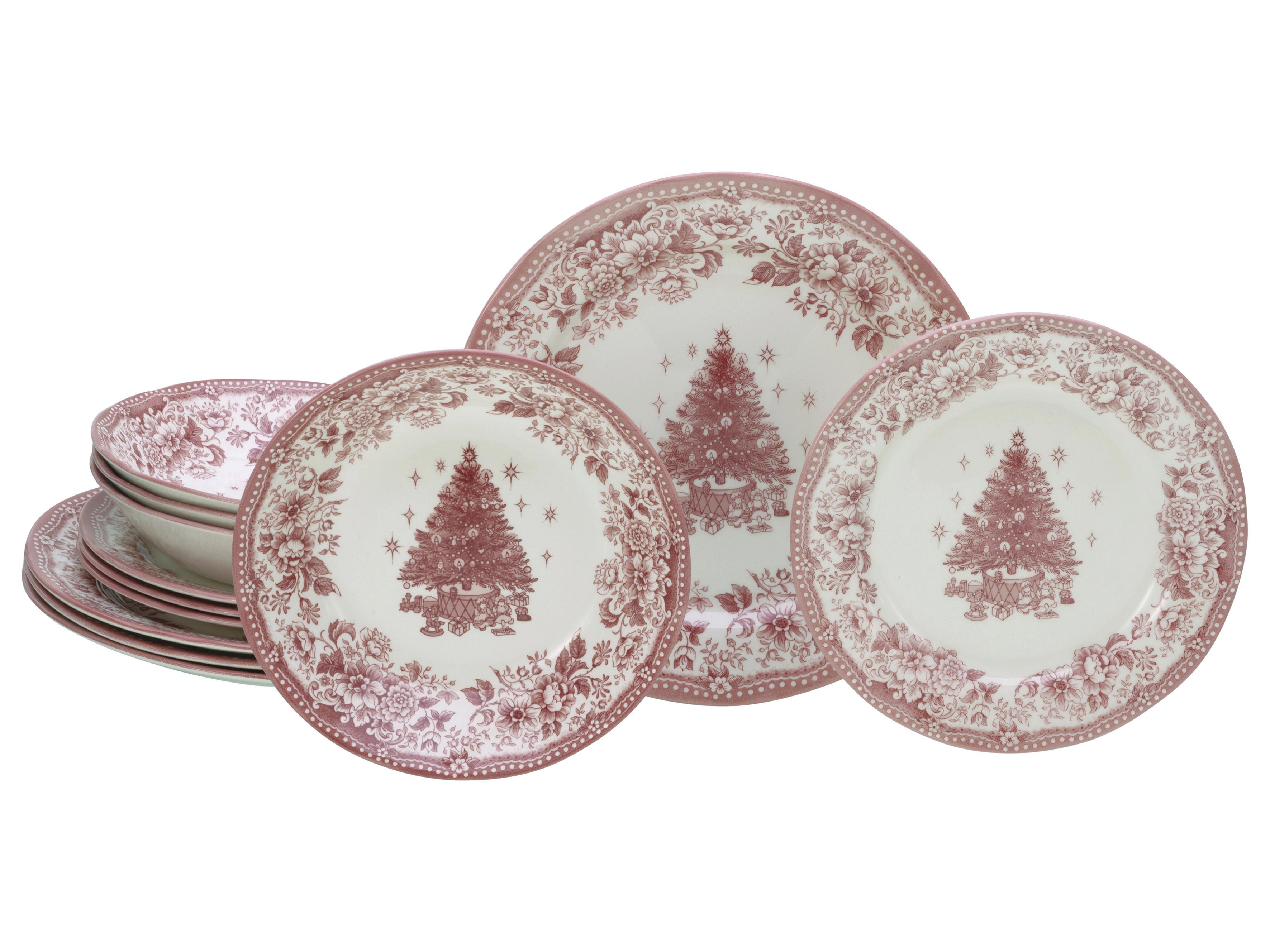 Tafelservice Tannenbaum 12--Teilig., Rot - Rot, Basics, Keramik - Creatable