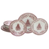 Tafelservice Tannenbaum 12--Teilig., Rot - Rot, Basics, Keramik - Creatable
