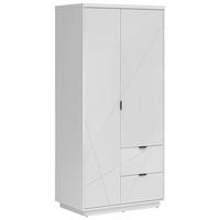 Drehtürenschrank B: 94 cm Forn Weiß - Weiß Hochglanz/Weiß, MODERN, Holzwerkstoff (94/200,5/56,5cm) - MID.YOU