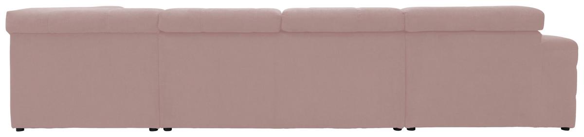 Wohnlandschaft Brandon Kopfteilverstellung Pink - Schwarz/Rosa, Design, Textil (175/359/228cm) - MID.YOU