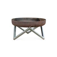 Feuerschale Design Z XXL LxBxH: 63x63x36 cm - Edelstahlfarben/Rostfarben, Basics, Metall (63/63/36cm)