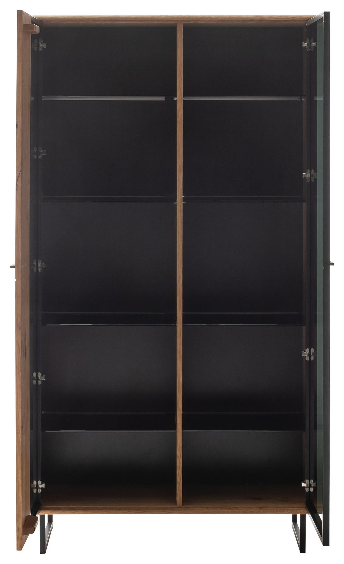 Vitrine Arezzo Wildeiche/Anthrazit B: 100 cm - Wildeiche/Anthrazit, Design, Glas/Holz (100/186/37cm) - MID.YOU