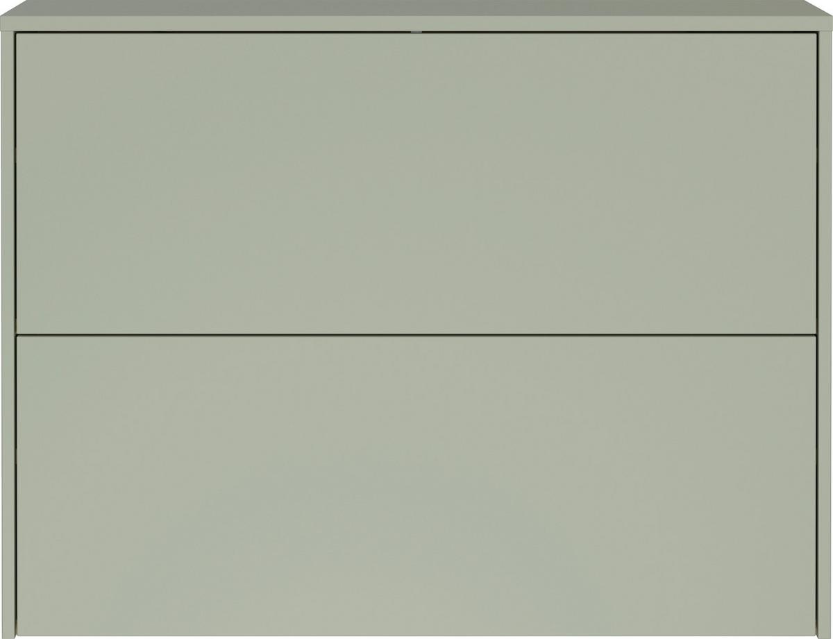 Garderobe Gw-Binetto 2-Teilig Grün/Eichefarben B: 99 cm - Eichefarben/Grün, Design, Glas/Holzwerkstoff (99/200/27cm) - Livetastic