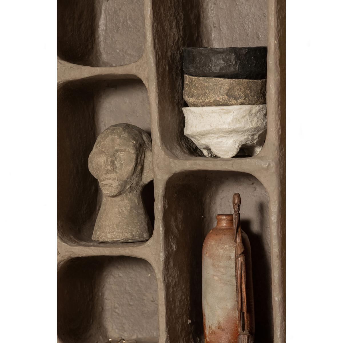 WANDREGAL Clay Grau B: 45cm - Grau, Design, Papier (45/70/23cm) - Livetastic