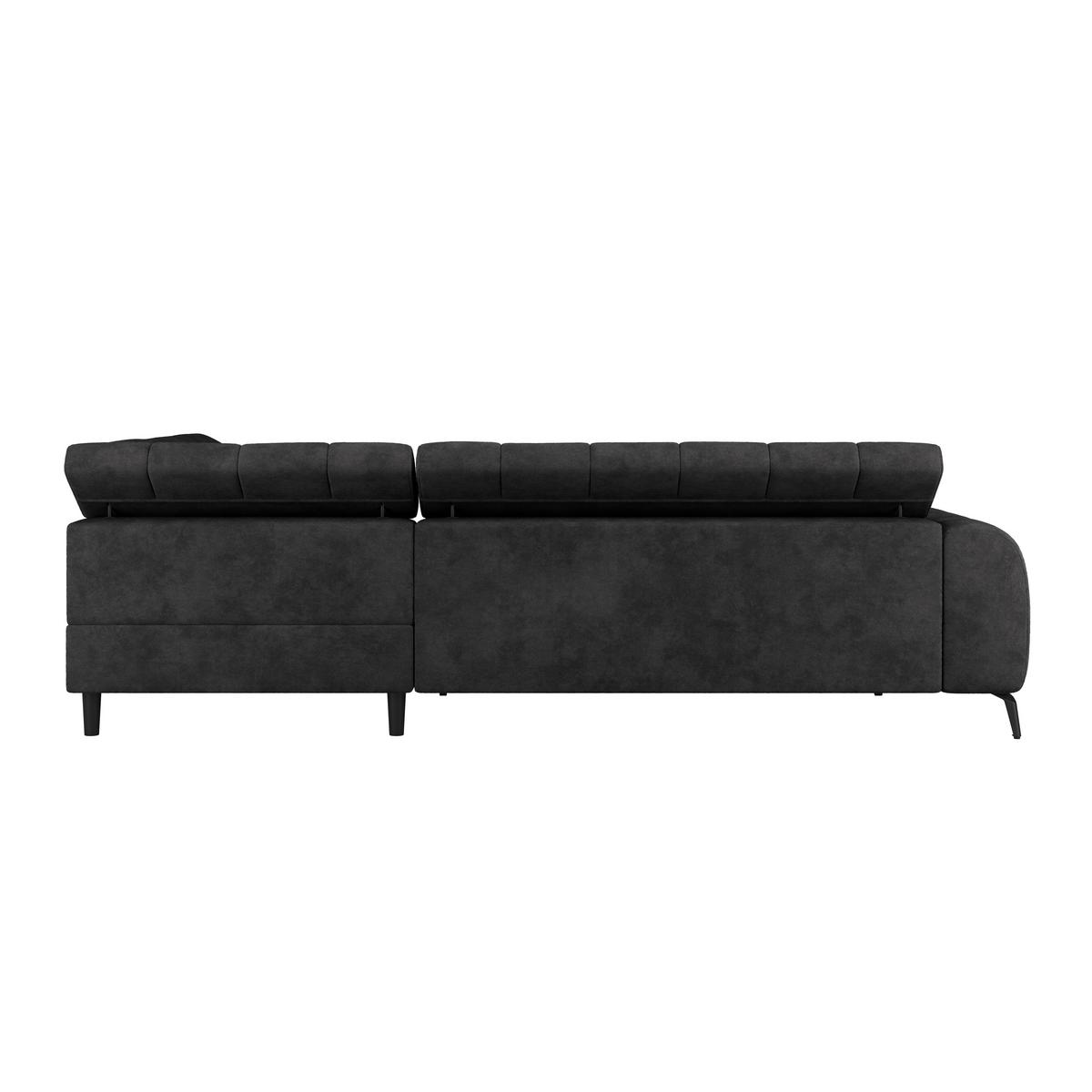 Ecksofa mit Schlaffunktion Volf Schwarz, 261x203 cm - Schwarz, Trend, Kunststoff/Textil (261/203cm)