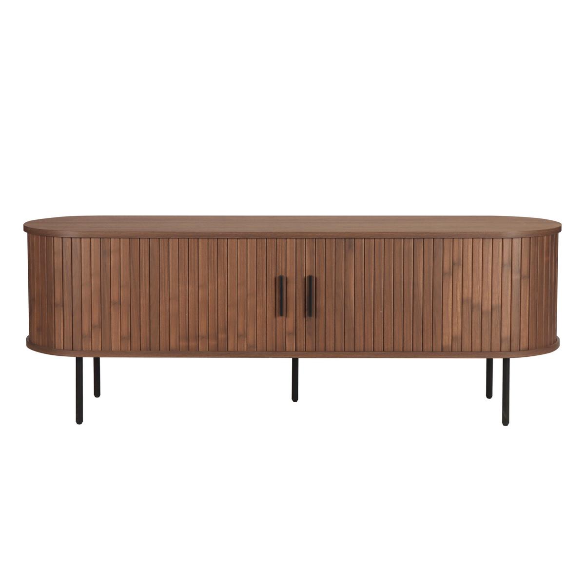 Lowboard Walnuss Dekor B: 150cm - Walnussfarben/Schwarz, Design, Holzwerkstoff (150/55/40cm) - Livetastic