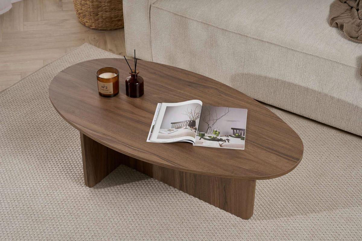 Couchtisch Orba Creme/Walnussfarben L: 120cm - Walnussfarben/Creme, Design, Holzwerkstoff (120/40/65cm) - MID.YOU