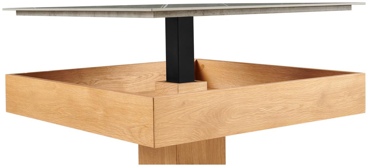 Couchtisch Kapstadt 2 - Eichefarben/Schwarz, MODERN, Holz/Keramik (75/46/75cm)