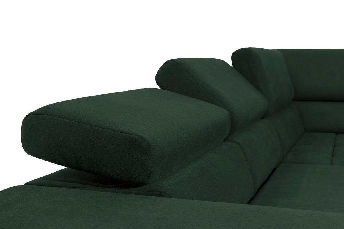 Eckschlafsofa Elias Neu Grün S: 307 cm - Schwarz/Grün, Design, Textil (307/201cm) - Livetastic