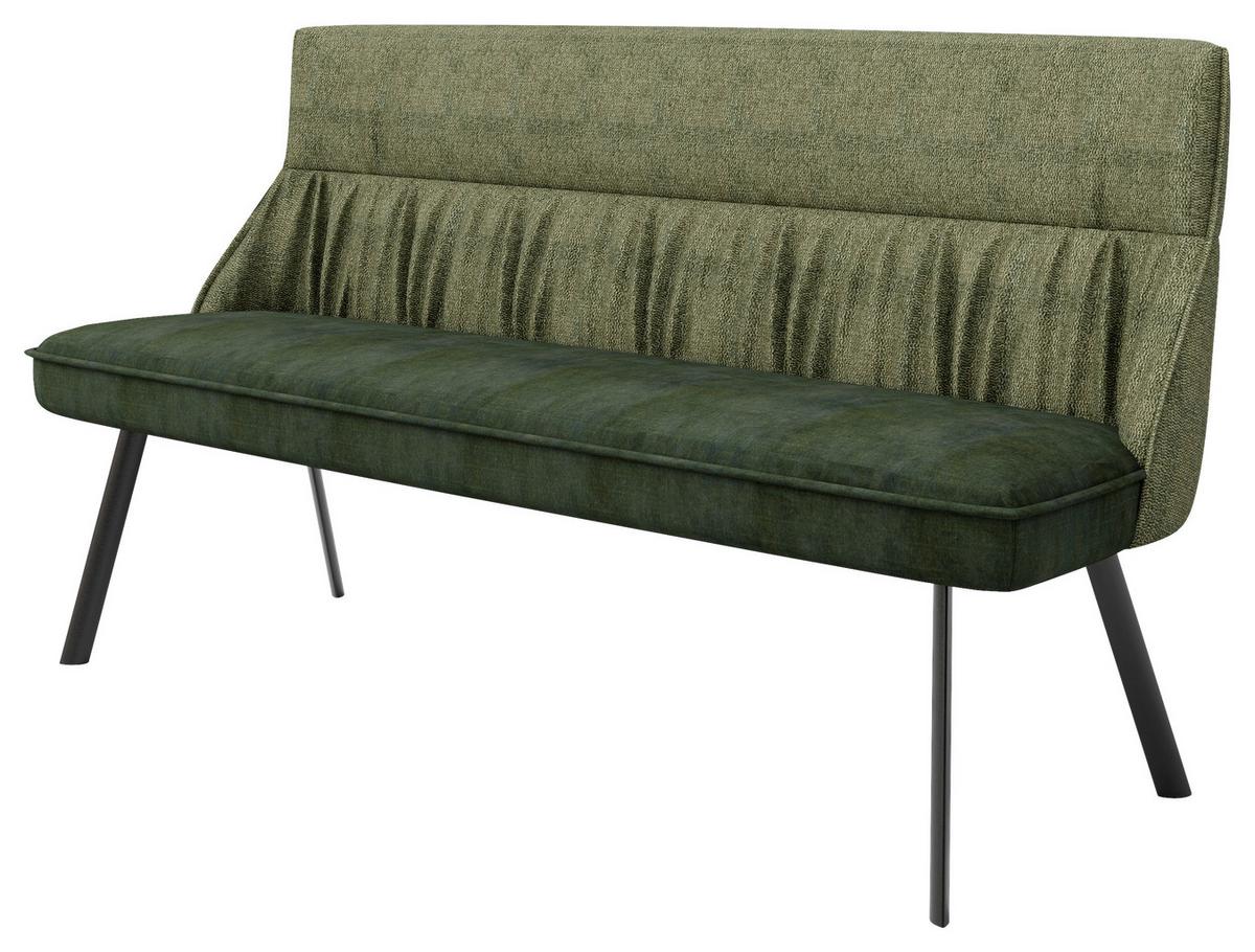 Sitzbank Grün/Schwarz California 180x63x88 cm - Dunkelgrün/Schwarz, MODERN, Textil/Metall (180/63/88cm) - MID.YOU