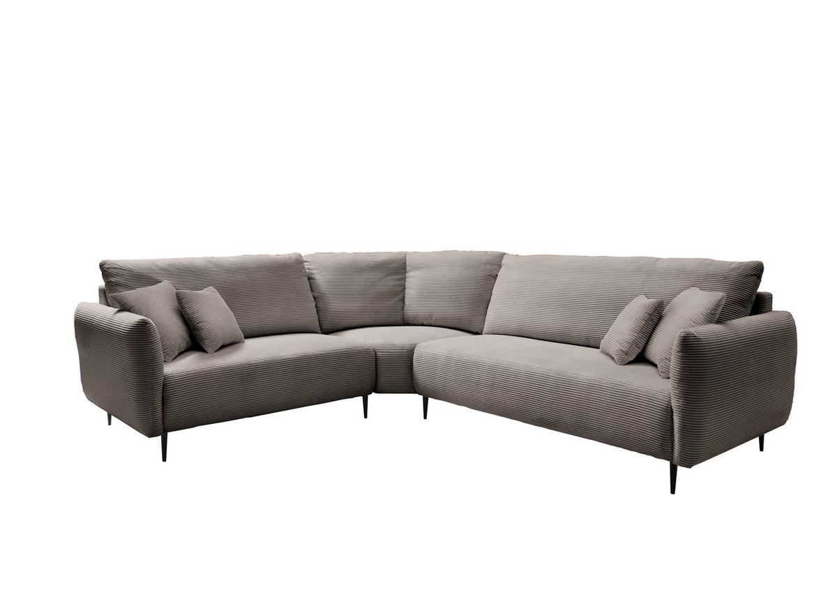 Ecksofa Vanilla Graubraun S: 256x294 Cm - Graubraun/Schwarz, Design, Textil (256/294cm) - Livetastic
