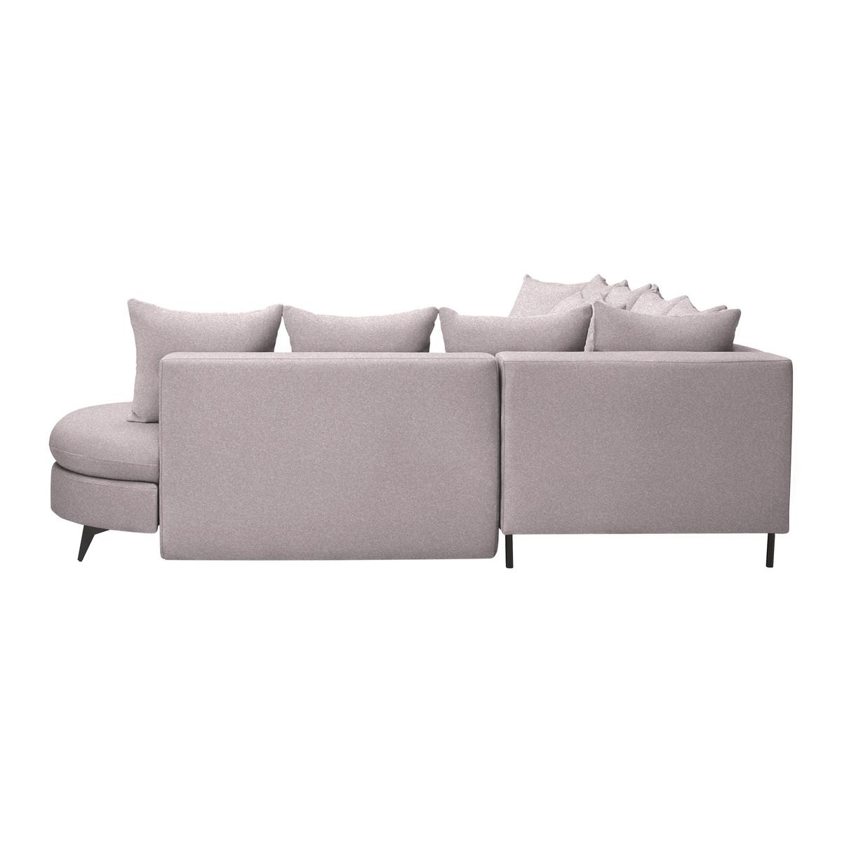 Rohová sedačka AXEL, pravá, šeříková tkanina - černá/šeříková, Moderní, kov/textil (291/250cm) - Mömax