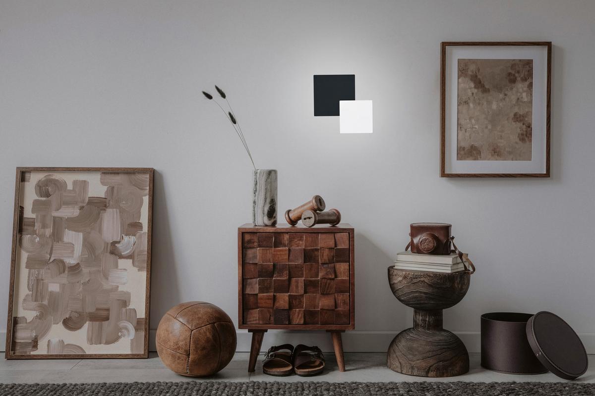 LED-Wandleuchte 40281/2-76 - Schwarz/Weiß, Design, Metall (27/27cm) - Hell