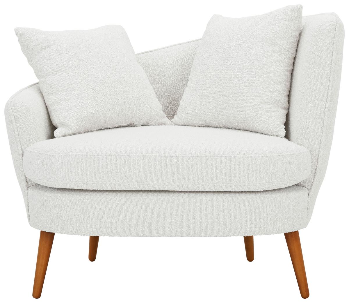 Polstersessel Miranda Boucle Weiß - Naturfarben/Weiß, KONVENTIONELL, Textil (106/88/83cm) - Max Winzer