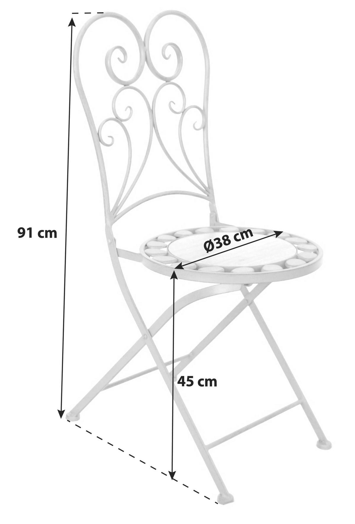 Gartenklappstuhl-set Acamp Klappstuhl Provence - Anthrazit/Beige, Basics, Keramik/Metall (38/91/38cm) - Acamp