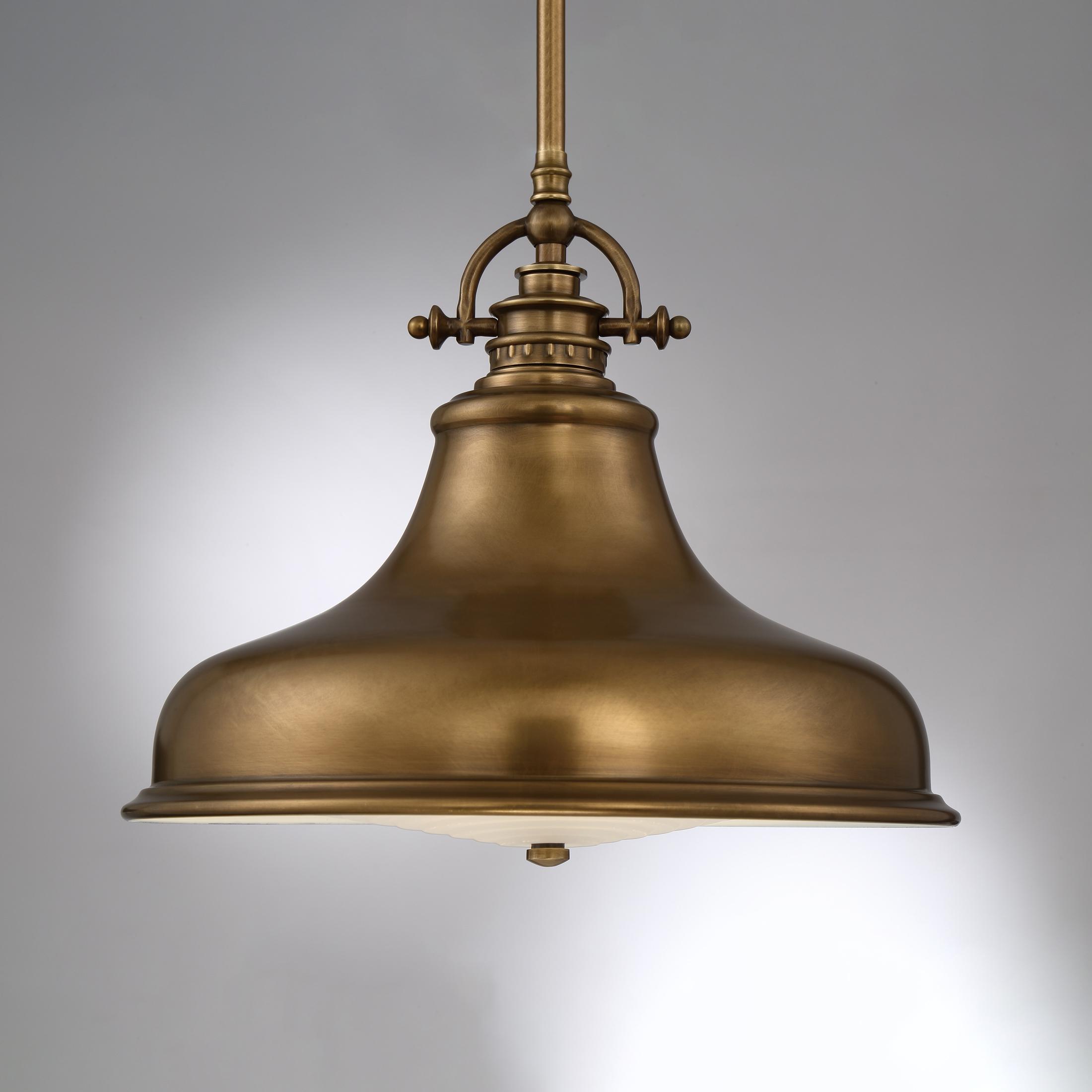 Hängeleuchte H: 37,7 cm 1-Flammig Messingfarben - Messingfarben, Design, Glas/Metall (28.4/37.7cm) - Elstead Lighting