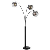 Stehleuchte 58227-3b - Schwarz, Design, Glas/Metall (105/160/200cm) - Globo