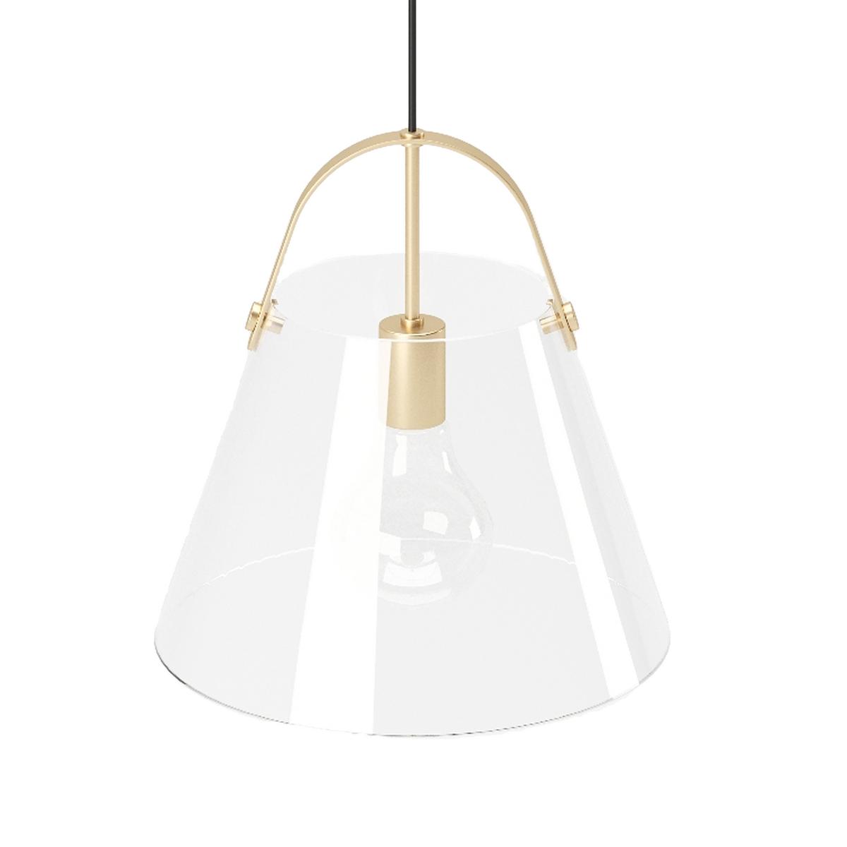 Hängeleuchte Liza H: 25 Cm - Goldfarben, Basics, Glas/Metall (22/25/22cm) - Playboy